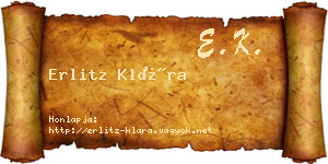 Erlitz Klára névjegykártya