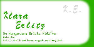 klara erlitz business card